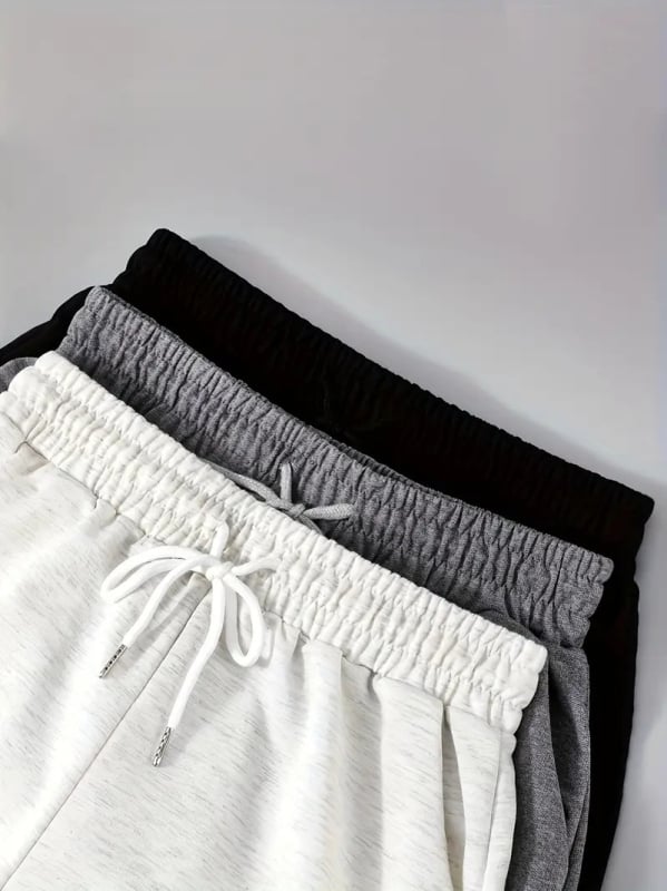 Pantaloni scurți pentru femei din poliester, talie înaltă, croială dreaptă, lungime trei sferturi, stil street hipster