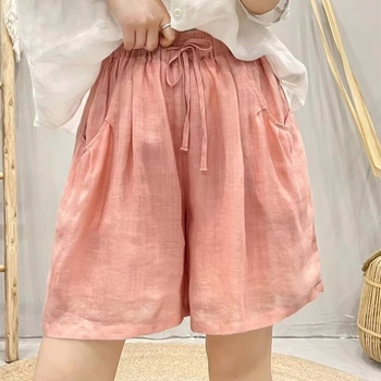 Панталони за жени – широки крачоли, висока талия, градски стил, джобове, 95% памук.