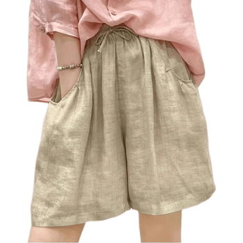 Панталони за жени – широки крачоли, висока талия, градски стил, джобове, 95% памук.