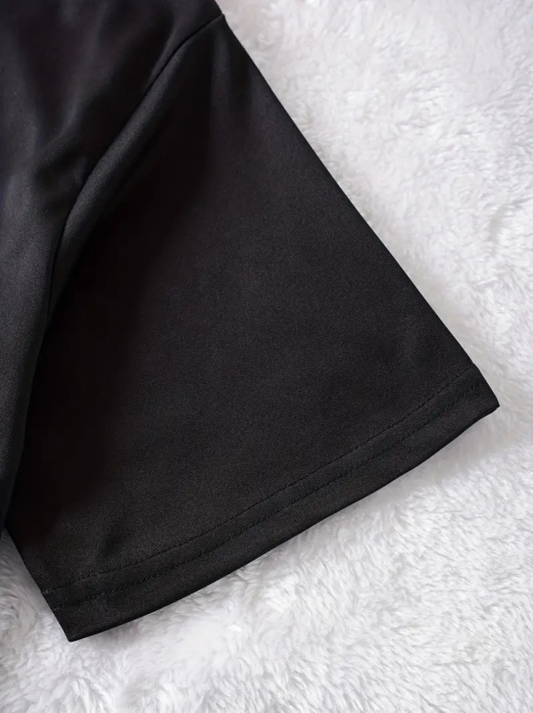 Rochie imprimată, cu fustă midi, guler rotund, mâneci scurte, 90–95% poliester