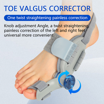 Hallux valgus piršto korektorius — reguliuojamas piršto atskyrėjas, didžiojo piršto ortozė, modelis: 006, serija Hallux valgus corrector, svoris: 68 g, medžiaga: TPR elastinis Velcro silikono lakštas