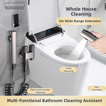 Три-ходов ъглов клапан за тоалетна и пералня със спрей-пистолет (меден корпус, Ovamburg)