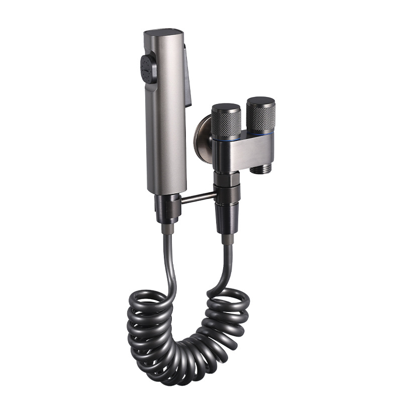 Три-ходов ъглов клапан за тоалетна и пералня със спрей-пистолет (меден корпус, Ovamburg)