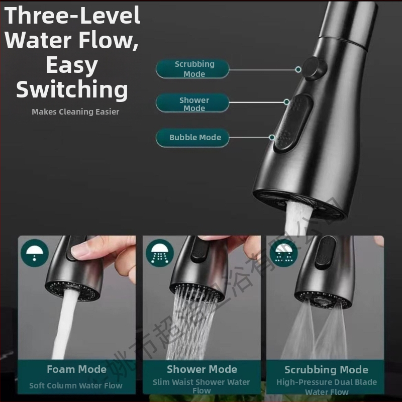 CJ-76 Медна антипръскаща глава за кухненски кран с универсално удължение, спирален монтаж, тип вал-ролков клапан, електроплакирано покритие