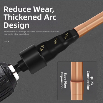 Комплект разширител за медни тръби с ръчна бормашина и разширител, имперски размери, за хладилници и климатизация, карбонова стомана