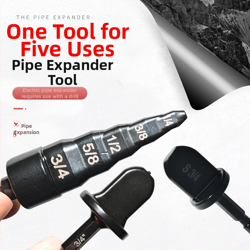 Комплект разширител за медни тръби с ръчна бормашина и разширител, имперски размери, за хладилници и климатизация, карбонова стомана