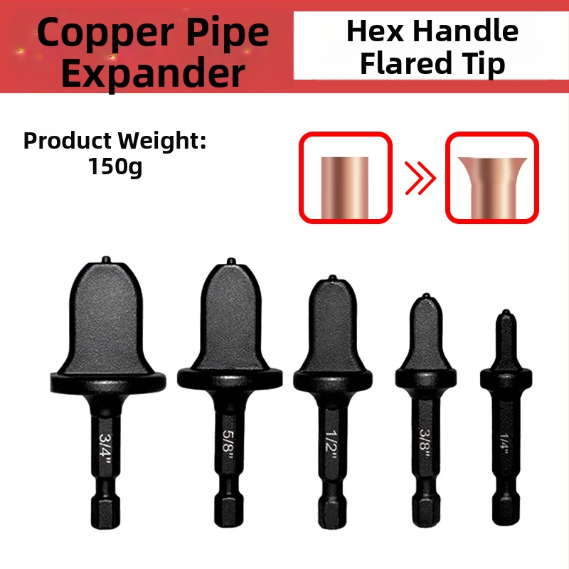 Комплект разширител за медни тръби с ръчна бормашина и разширител, имперски размери, за хладилници и климатизация, карбонова стомана