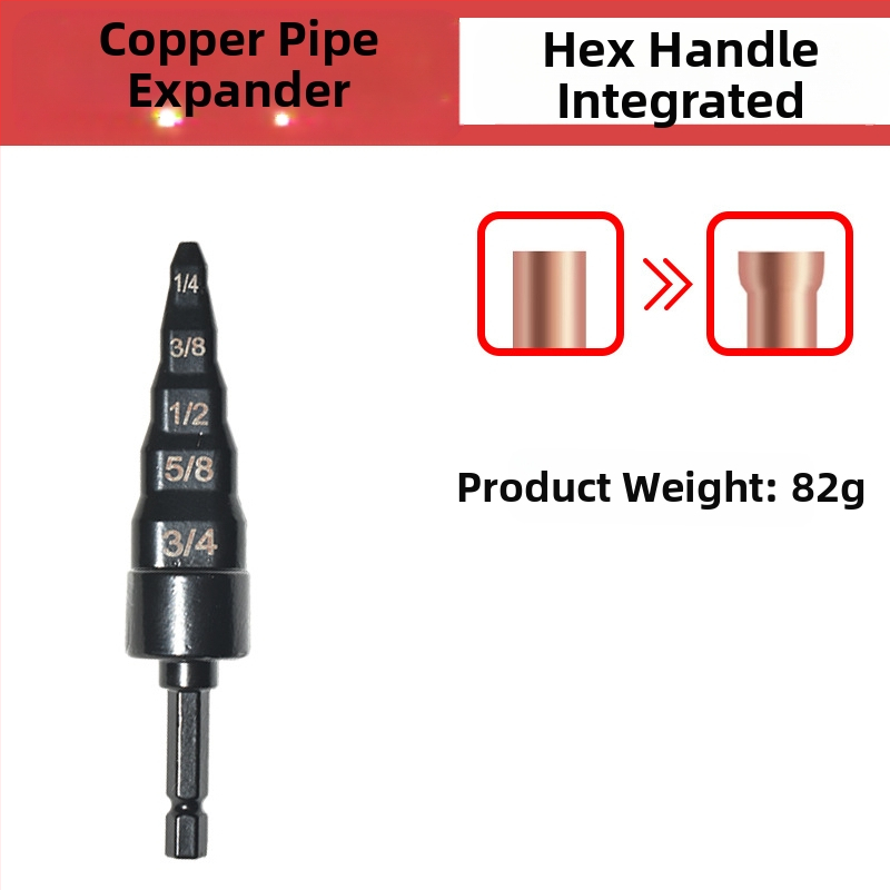 Комплект разширител за медни тръби с ръчна бормашина и разширител, имперски размери, за хладилници и климатизация, карбонова стомана