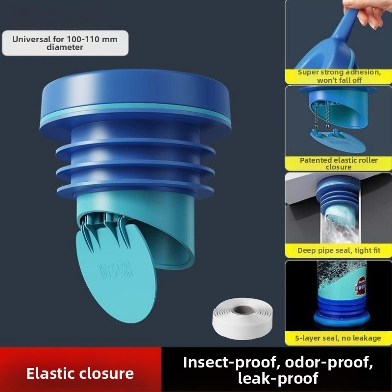 Уплътнителна шайба за фланец на тоалетна с обратен клапан – против обратен поток и миризми, дебел гумен пръстен, Makin