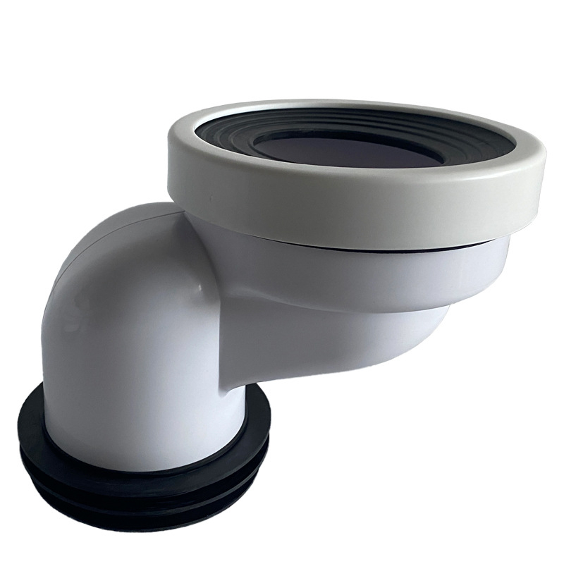 Адаптер за отместване на дренажа на тоалетната, дебела PP тръба със силикон, директна инсталация, формова обработка, отместване 2.5 cm/5 cm