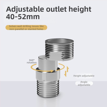 Dušas krāns ar regulējamiem teleskopiskiem izliektiem kājiņām, pagarināts leņķis, vara korpuss, savienojums