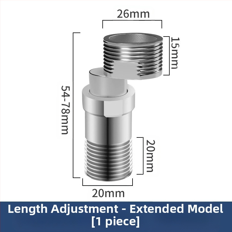 Dušas krāns ar regulējamiem teleskopiskiem izliektiem kājiņām, pagarināts leņķis, vara korpuss, savienojums