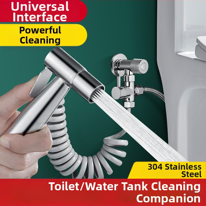 Комплект душ-спрей за тоалетна от неръждаема стомана с натисково промиване и почистване, с възможност за персонализация