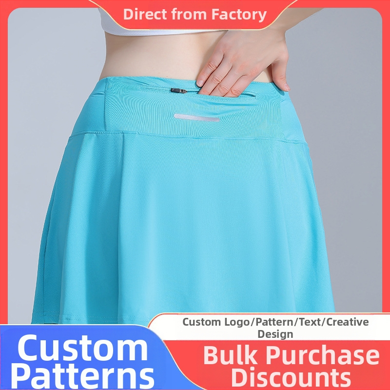 Suknja, jednobojna, ljetna poliester tkanina, pogodna za trčanje i stolni tenis/badminton.