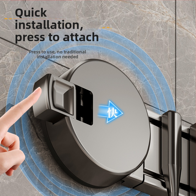 Държач за швабра от алуминиева сплав, модерен и минималистичен стил; тегло 0.6 кг; обработка: напръскване на пластмаса и инжекционно формоване