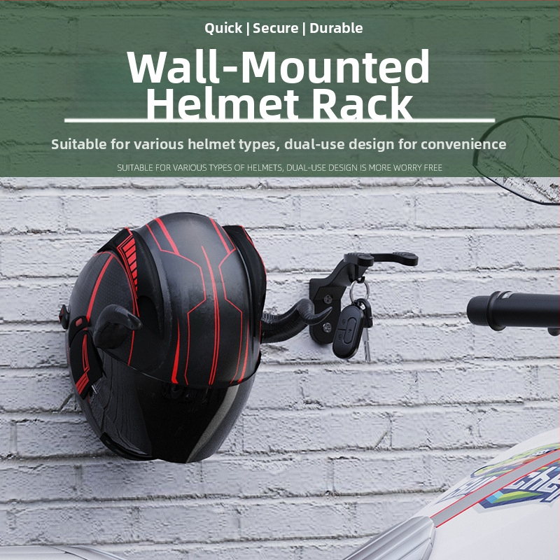 Стенно монтиращ рафт за каски с безпробивно окачване (мотоциклетни каски; обща съвместимост)