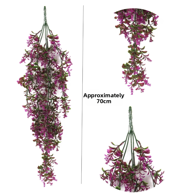 Изкуствена ратанова стена за окачване — симулирано растение, пластмасови цветя, полуавтоматична изработка