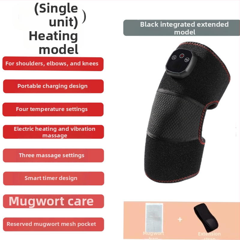 Elektrinė kelio pagalvėlė šildymui ir masažui kelių, pečių ir alkūnių sąnariams – išmanus temperatūros valdymas; galia 7W; temperatūra 40–65°C; svoris 204 g; medžiaga: nailonas/elastanas.