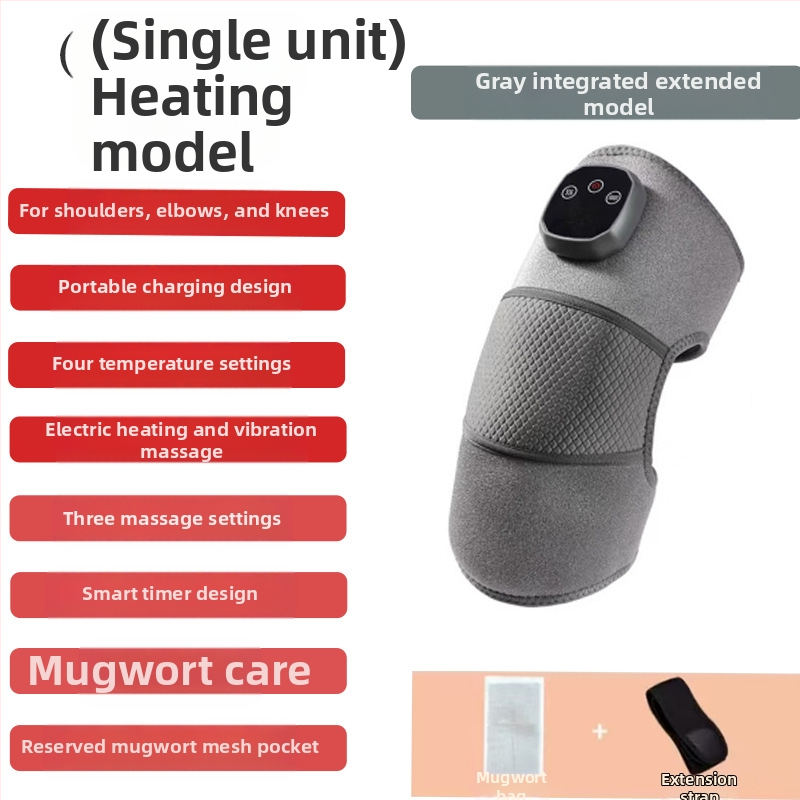 Elektrinė kelio pagalvėlė šildymui ir masažui kelių, pečių ir alkūnių sąnariams – išmanus temperatūros valdymas; galia 7W; temperatūra 40–65°C; svoris 204 g; medžiaga: nailonas/elastanas.