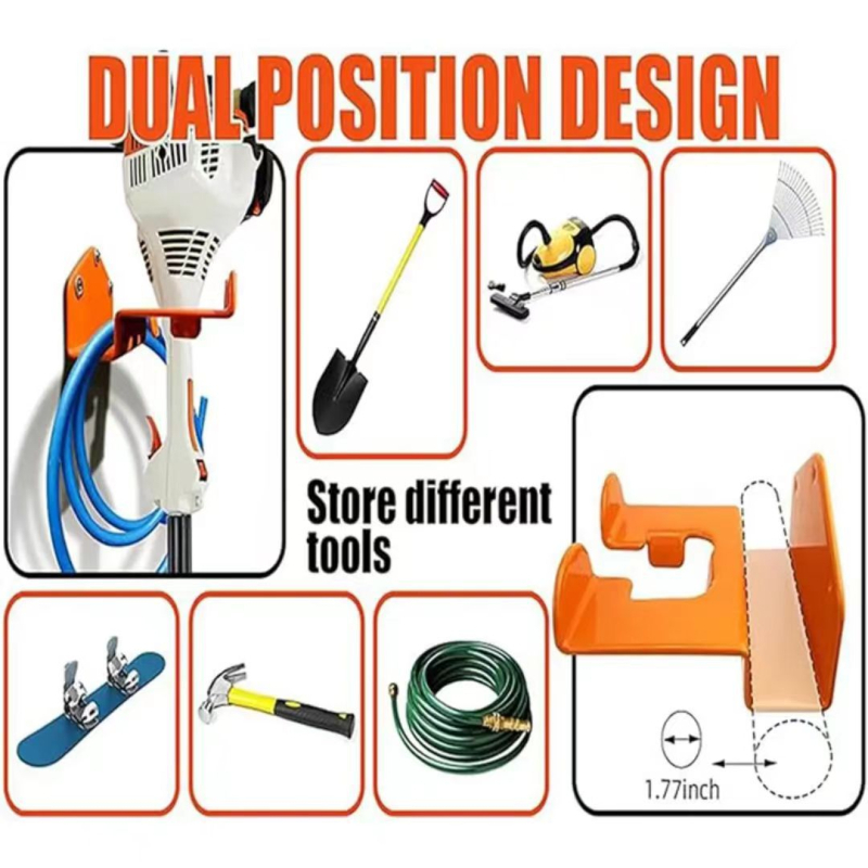 Fűkasza tartó HTD-1555, fémből, Hongtaida hardware, falra szerelhető kerti szerszágtartó