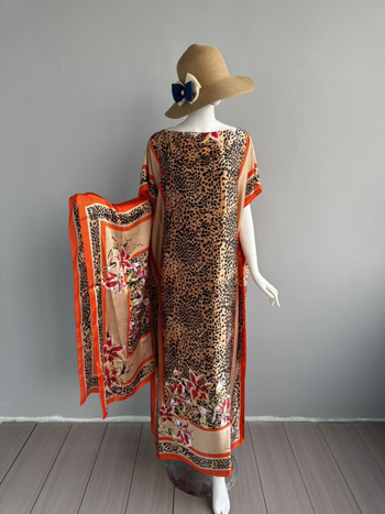 Μουσουλμανικό φόρεμα δύο τεμαχίων, σατέν ψευδομετάξι, πολυεστέρας 95%+, μανίκια 3/4, μακριά φούστα