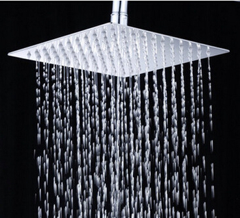 Nerūdijančio plieno dušo komplektas su lietaus funkcija, spiralinis montavimas, modelis kvadratas + apskritimas