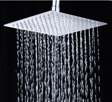 Nerūdijančio plieno dušo komplektas su lietaus funkcija, spiralinis montavimas, modelis kvadratas + apskritimas