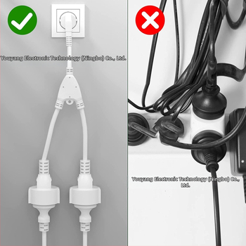 Europos standarto Y tipo 2-in-1 maitinti maitinimo plėstuvas laidas, 3 branduoliai, 1 mm², PVC apvalkalas