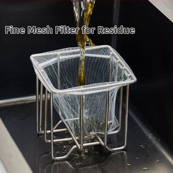 Ανοξείδωτο φίλτρο νεροχύτη με ράφι αποθήκευσης και ενσωματωμένο καλάθι αποστράγγισης — οργανωτής κουζίνας