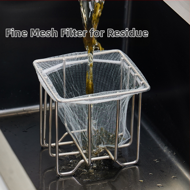 Ανοξείδωτο φίλτρο νεροχύτη με ράφι αποθήκευσης και ενσωματωμένο καλάθι αποστράγγισης — οργανωτής κουζίνας