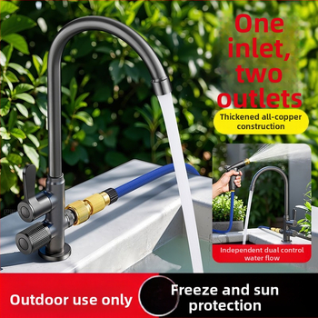 Išorinis varinis čiaupas plovimui ir automobilių plovimui, varinis vožtuvo šerdis, 0–90°C, 0,1–0,9 MPa, montavimas sėdėjimo tipas