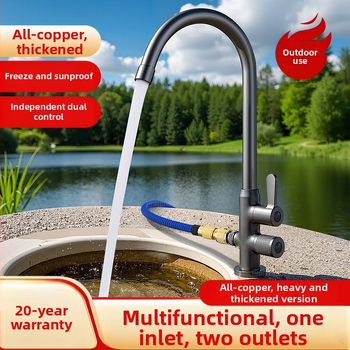 Išorinis varinis čiaupas plovimui ir automobilių plovimui, varinis vožtuvo šerdis, 0–90°C, 0,1–0,9 MPa, montavimas sėdėjimo tipas