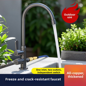 Išorinis varinis čiaupas plovimui ir automobilių plovimui, varinis vožtuvo šerdis, 0–90°C, 0,1–0,9 MPa, montavimas sėdėjimo tipas