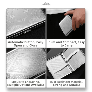 Θήκη τσιγάρων – Δερμάτο-Μεταλλική, Για 20 Τσιγάρα, Φορητή, Αντοχή σε Πίεση, Μοντέρνο Μινιμαλιστικό Στυλ