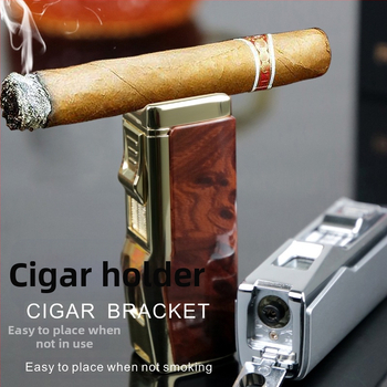 Metalinė butaninė uždegimo priemonė, vėjo atspari, su cigaro pjovikliu ir cigaro laikikliu