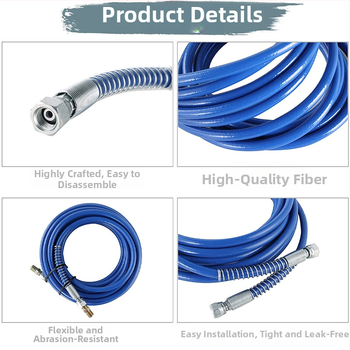 Aukšto slėgio vamzdelis oro be purkštuvų įrangai, pluošto vamzdelis su plieno siūlų armavimu, sprogimo atsparus, purškimo priedams