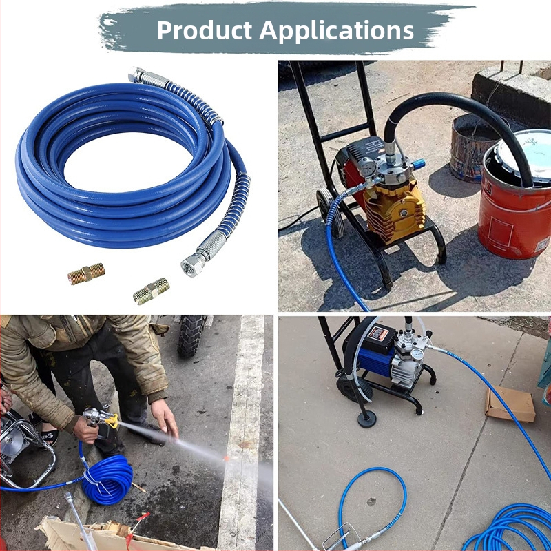 Високонапорна тръба за безвъздушни пръскачки, подсилена фибърно със стоманено жило, експлозионно устойчива, за аксесоари за пръскане