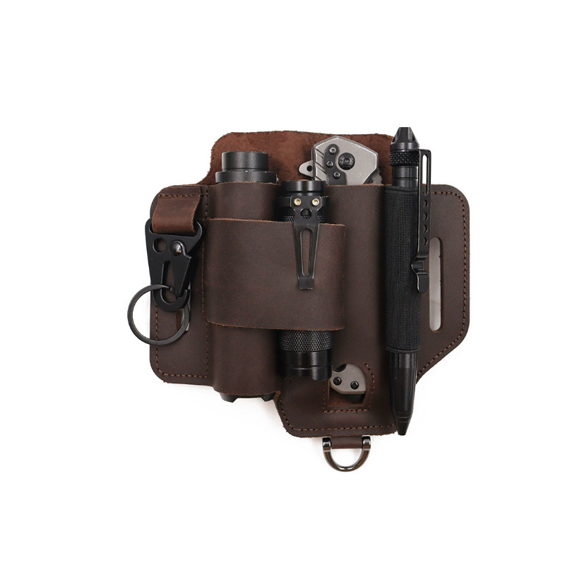 Excellent Gift EDC taktikai deréktáska túléléshez beépített zseblámpával és összecsukható kés rekeszével