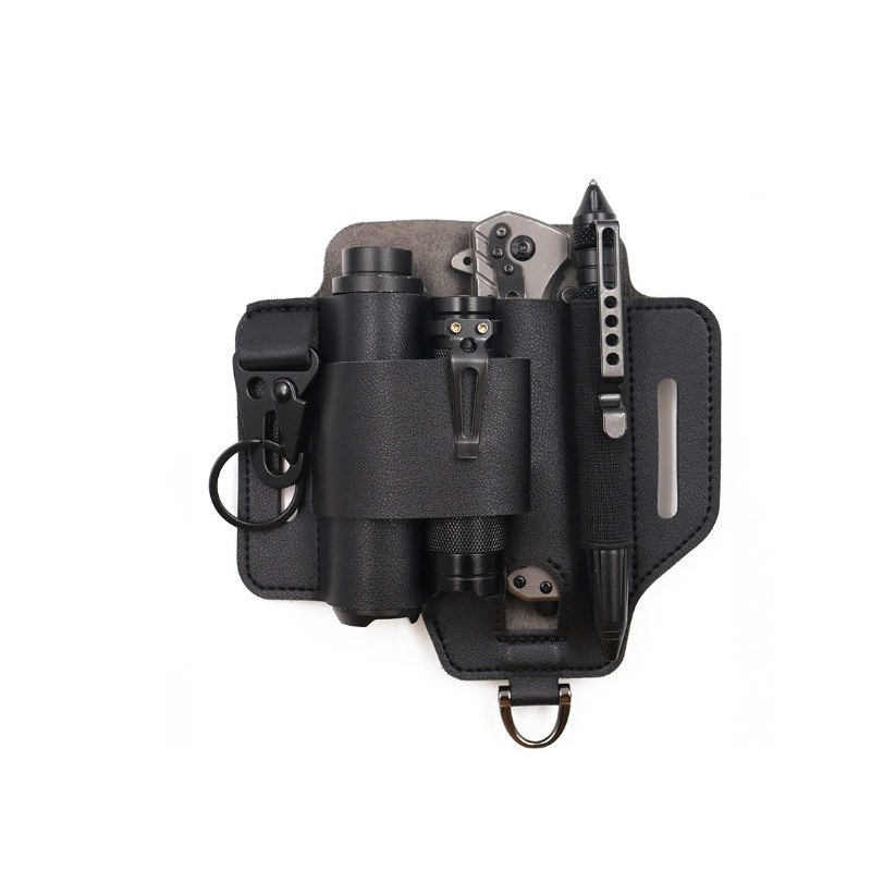 Excellent Gift EDC taktikai deréktáska túléléshez beépített zseblámpával és összecsukható kés rekeszével