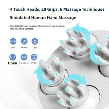 Домашен масажор за глава за домашни любимци с осемкрак дизайн – масаж за скалпа на котките и релаксация, IK-T1, зарядно, компютърно управление, 3 нива, вибрационен