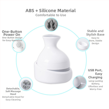Домашен масажор за глава за домашни любимци с осемкрак дизайн – масаж за скалпа на котките и релаксация, IK-T1, зарядно, компютърно управление, 3 нива, вибрационен