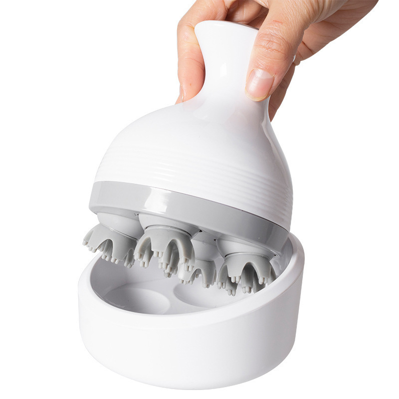 Kačių galvos masažuoklis su galvos odos valymu ir akupunktūros taškų masažu – elektrinis aštuonkojis masažuoklis IK-T1, įkrovimas, kompiuterinis valdymas, 3 pavaros, vibracija