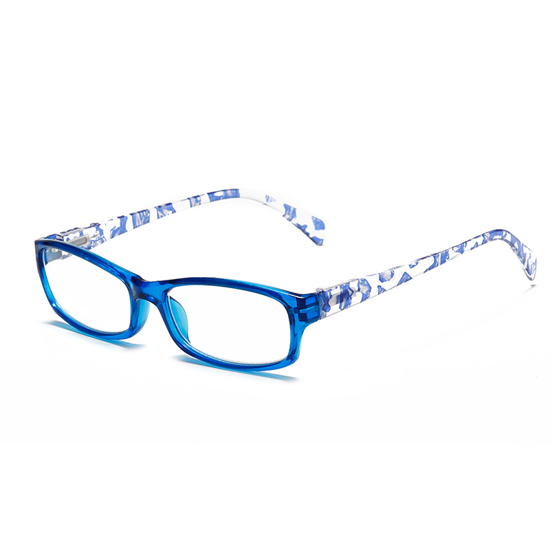 Čítacie okuliare - štvorcový plný rám, PC rám, šošovky proti modrému svetlu, módny mestský štýl