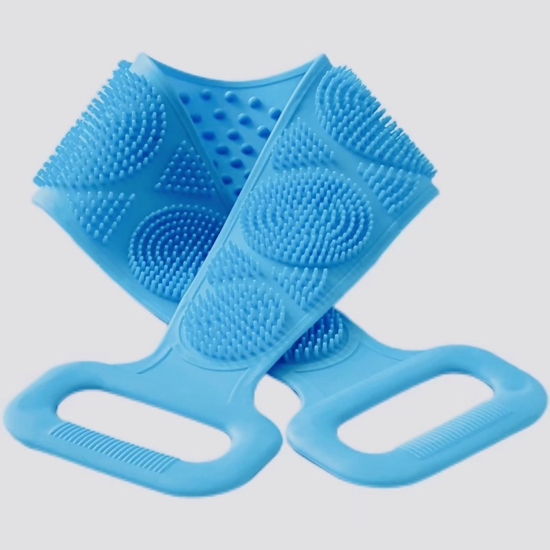 TPR hát-súroló kefével, hosszú csík, exfoliáló és masszázs – zuhanykefe