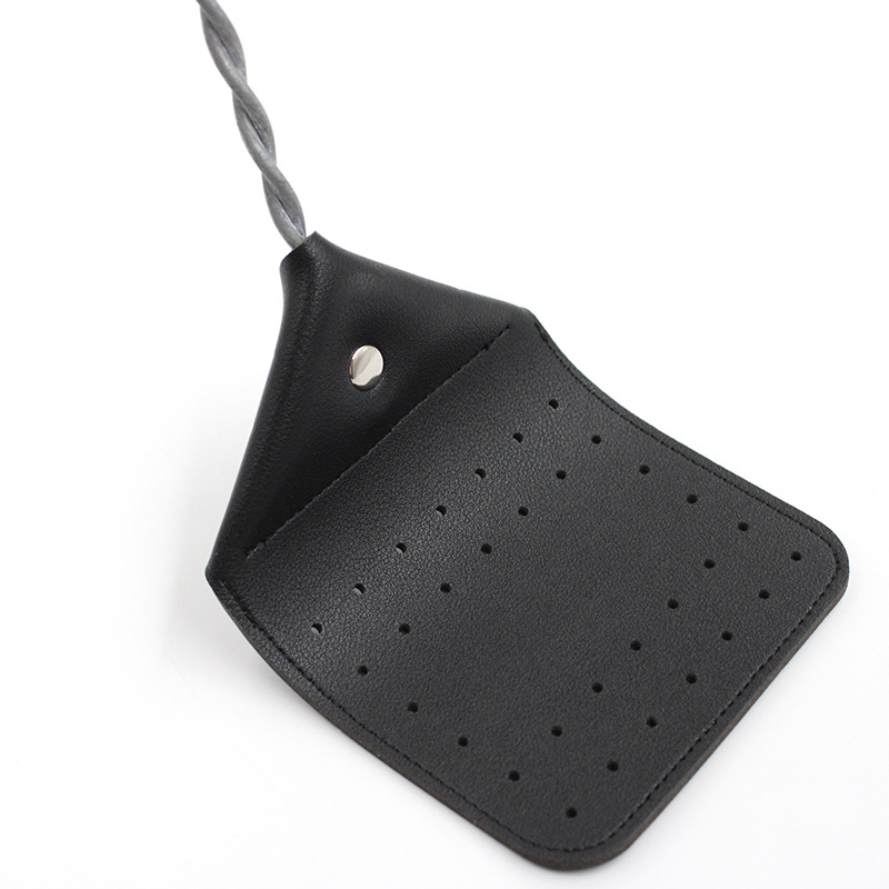 Odinė musė spąstai su ilga rankena – patvari PU oda, tinklelis, rankinis vabzdžių naikintojas