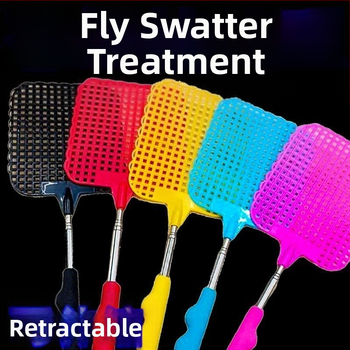 Τηλεσκοπική μυγοσκούπα για οικιακή χρήση, μακριά λαβή, πλαστική κατασκευή, ανθεκτική και στιβαρή, με ενισχυμένο σώμα