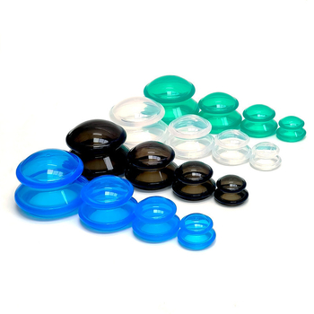 Szilikon vákuumos cupping készlet negatív nyomással, 6 darab, 300 g, edzéshez és testformáláshoz