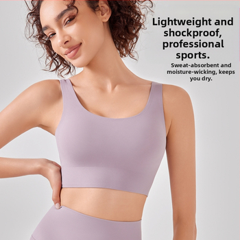 Sportni grudnjak u stilu veste, otporan na udarce za visokointenzivne trčanje, s punim košaricama i tankim oblikovanim košaricama, čvrste dvostruke naramenice, prozračan najlon