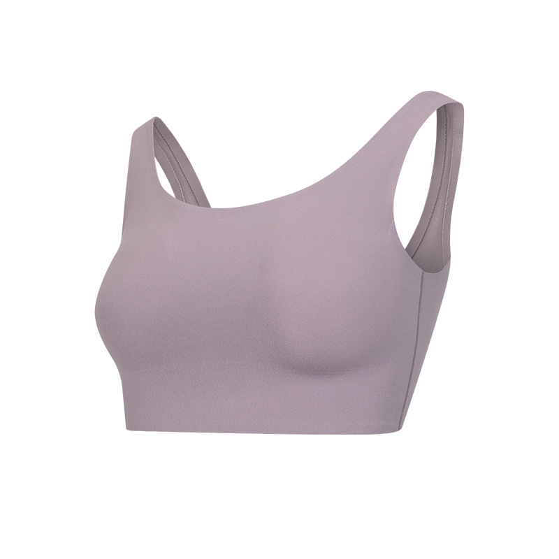 Sportni grudnjak u stilu veste, otporan na udarce za visokointenzivne trčanje, s punim košaricama i tankim oblikovanim košaricama, čvrste dvostruke naramenice, prozračan najlon