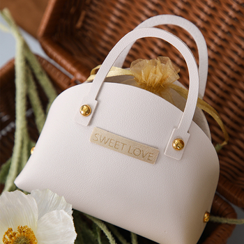 Xingye PU odinė vestuvinė saldumynų maišelė su auksiniu užbaigimu